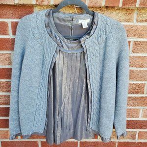 J. Crew Silk and Wool Metallic Trim and Tank Sweater Set Women's Size Small